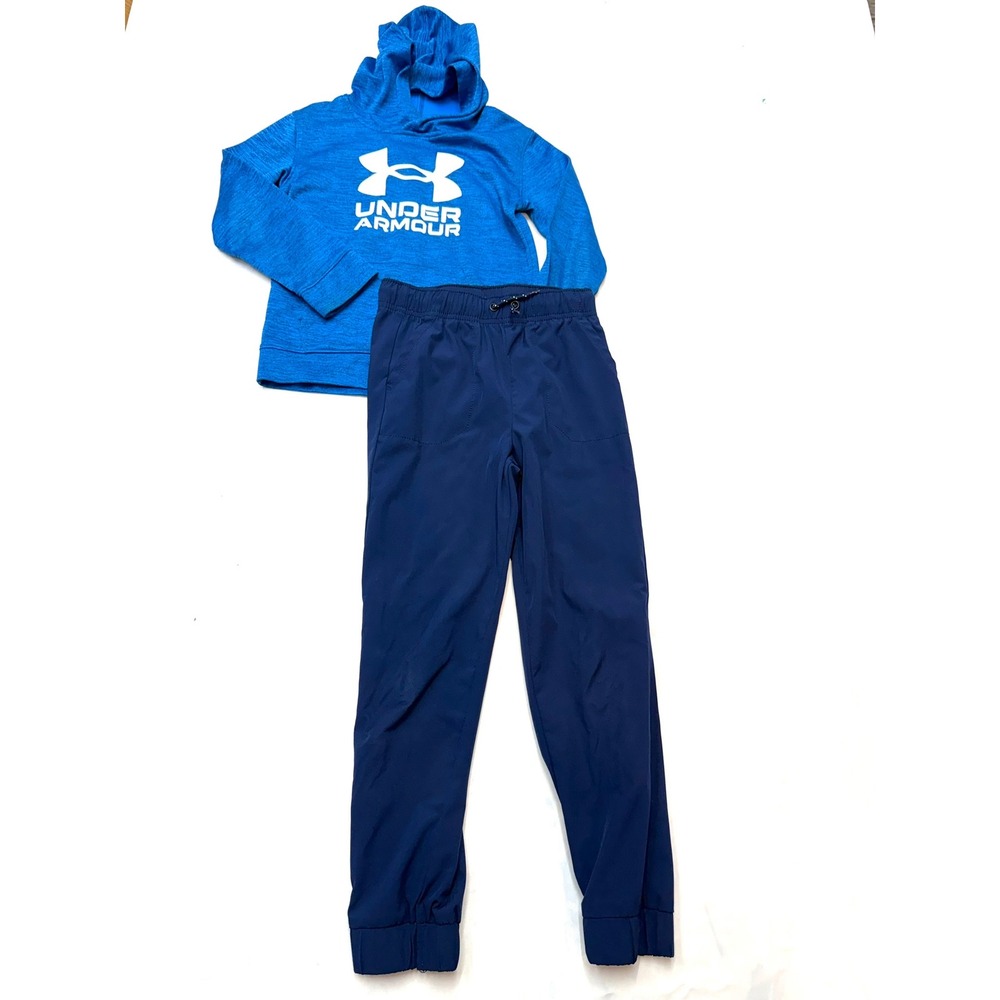 UNDER ARMOUR JUMPING BEANS Boys 7 Blue 2pc Bundle Hoodie and Joggers YY6